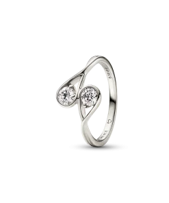 Pandora Infinite 14k White Gold Double Lab-grown Diamond Ring