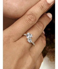Alternative view of Double Heart Sparkling Ring