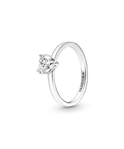 Sparkling Heart Solitaire Ring