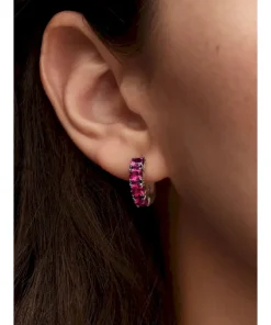 Alternative view of Pink Hoop Earrings