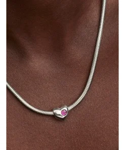 Alternative view of Engravable Purple Stone Heart Charm