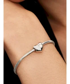 Alternative view of Engravable White Stone Heart Charm