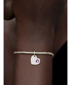 Alternative view of February Heart Purple Stone Heart Dangle Charm