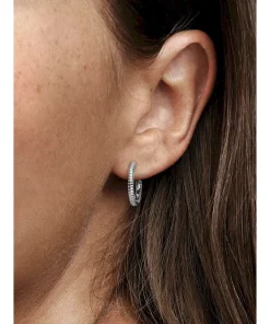 Alternative view of Pandora Moments Small Charm Hoop Earrings