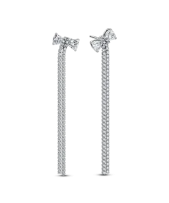 Pavé Bow Drop Earrings