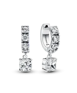 Pavé Dangle Hoop Earrings