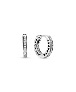 Pavé Heart Hoop Earrings