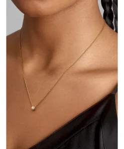 Alternative view of Pandora Era Bezel 14k Gold Lab-grown Diamond Pendant Necklace