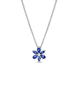 Sparkling Blue Herbarium Cluster Pendant Necklace