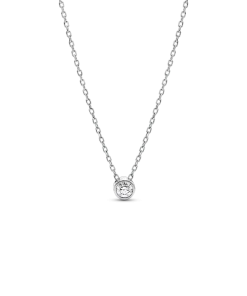 Alternative view of Pandora Era Bezel Lab-grown Diamond Pendant Necklace and Earrings set 0.45 carat tw Sterling Silver
