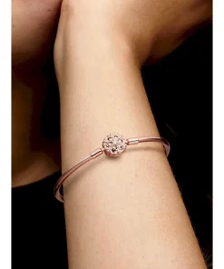 Alternative view of FINAL SALE - Pandora Moments Sparkling Snowflake Clasp Bangle