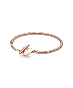 Pandora Moments Heart T-Bar Snake Chain Bracelet