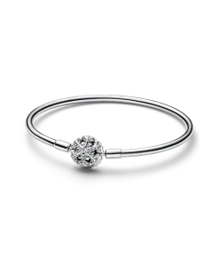 FINAL SALE - Pandora Moments Sparkling Snowflake Clasp Bangle