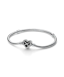 Pandora Moments Sparkling Infinity Heart Clasp Snake Chain Bracelet