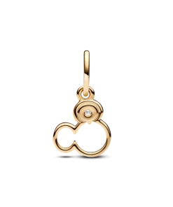 Alternative view of Disney Mickey Mouse Silhouette Lab-Grown Diamond Dangle Charm