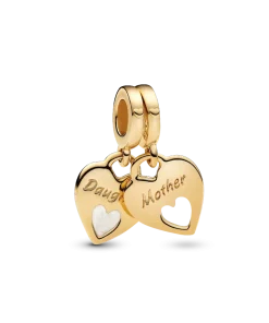 Double Heart Split Dangle Charm