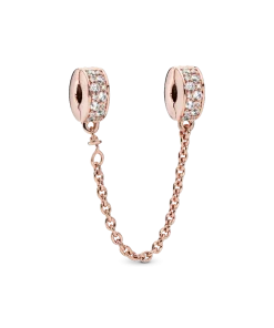 Clear Pavé Safety Chain Clip Charm