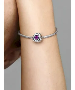 Alternative view of February Purple Eternity Circle Charm