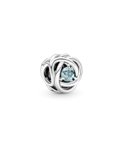 March Sea Aqua Blue Eternity Circle Charm