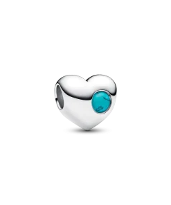 Engravable Turquoise Blue Stone Heart Charm