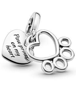 Alternative view of Hearts & Paw Print Dangle Charm