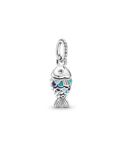 Blue Scaled Fish Dangle Charm