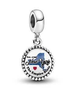 New York State Map Dangle Charm