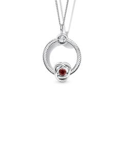 July Birthstone Eternity Circle O Pendant Set