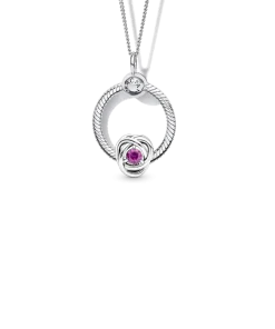 October Birthstone Eternity Circle O Pendant Set