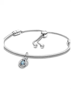 March Eternity Circle Dangle Charm Bracelet Set