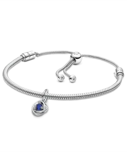 September Eternity Circle Dangle Charm Bracelet Set