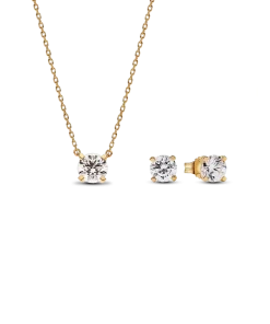 Pandora Era Lab-grown Diamond Pendant Necklace and Earring Set 2.00 carat tw 14k Gold