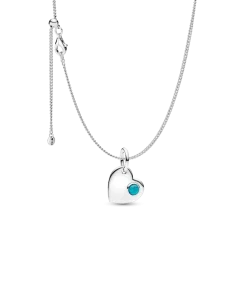 December Birthstone Heart Pendant Necklace