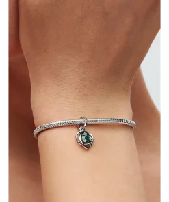 Alternative view of Green Eternity Circle Dangle Charm