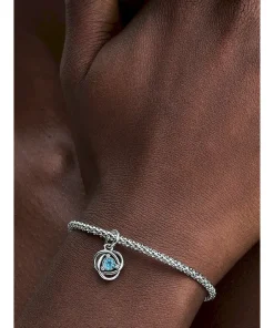 Alternative view of Sea Aqua Blue Eternity Circle Dangle Charm