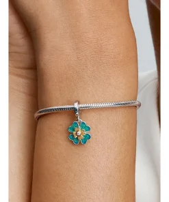 Alternative view of 2025 Four Leaf Clover Lab-Grown Diamond Dangle Charm