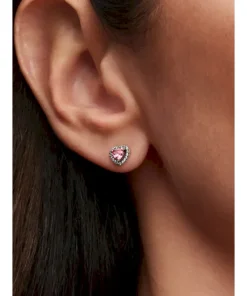 Alternative view of Elevated Pink Heart Stud Earrings