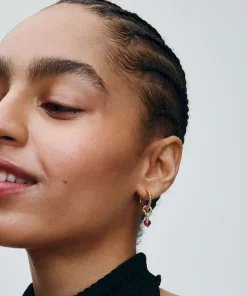 Alternative view of Faceted True Red Eternity Circle Dangle Charm