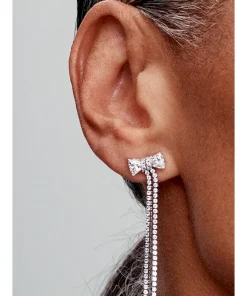 Alternative view of Pavé Bow Drop Earrings