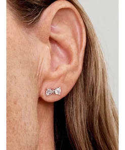 Alternative view of Sparkling Small Bow Stud Earrings