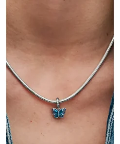 Alternative view of Blue Murano Glass Butterfly Dangle Charm